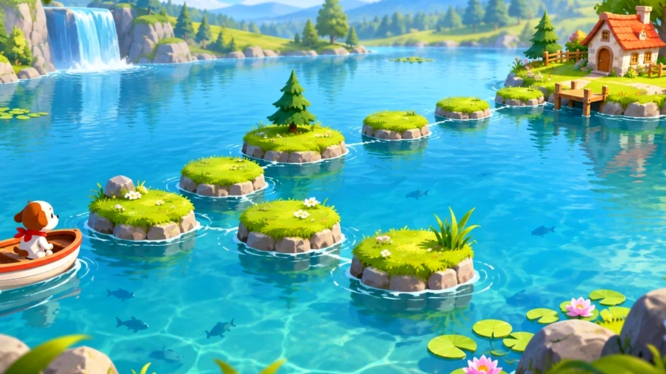 Pond Steps — illustrated game cover